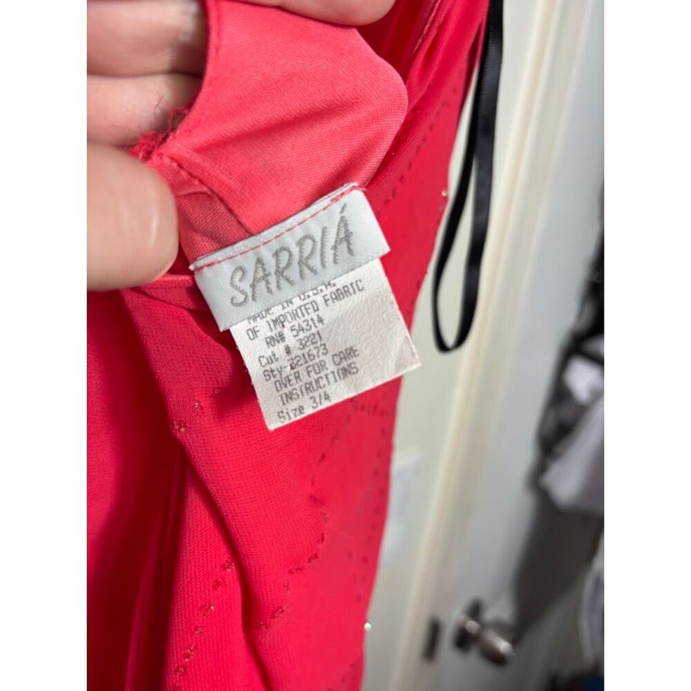 Sarria VTG y2k Sheath Gown Dress Cowl neck sz 3/4 Coral Pink Glitter Prom Event - Picture 6 of 6
